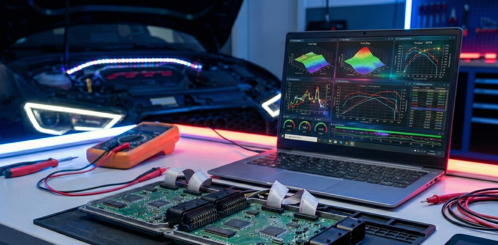 A laptop computer sitting on top of a table