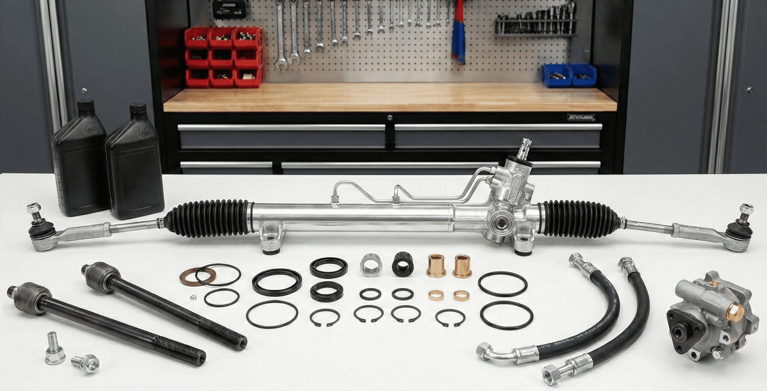 A picture of some parts for a car